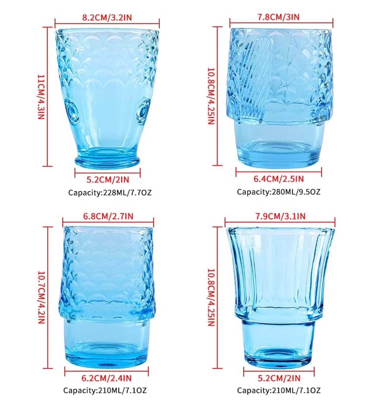 Nordic Koi Fish Transparent Glass Set