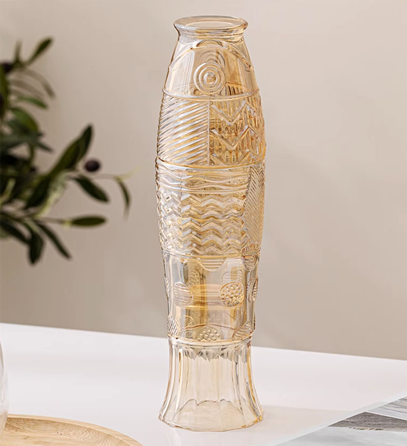 nordic koi fish amber glass set