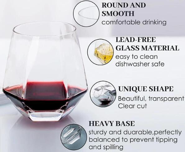 diamod steamless wine glass