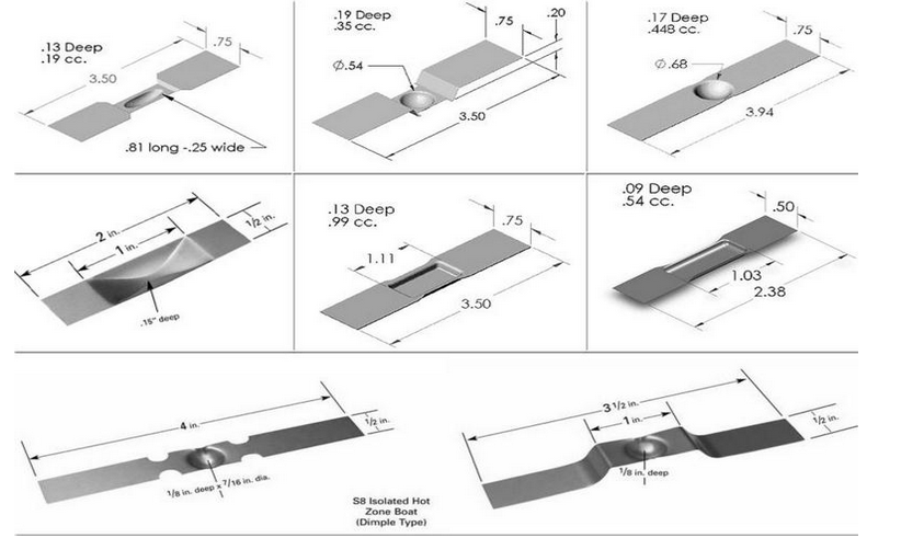 tantalum boats sizes